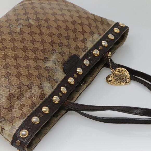 GUCCI GG Crystal Tote Bag Coated Canvas Beige Gold - Picture 6 of 16